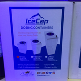 Ice cap dosing containers